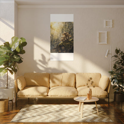 Wild Mushrooms Canvas Art | Spring Japandi Watercolor Art