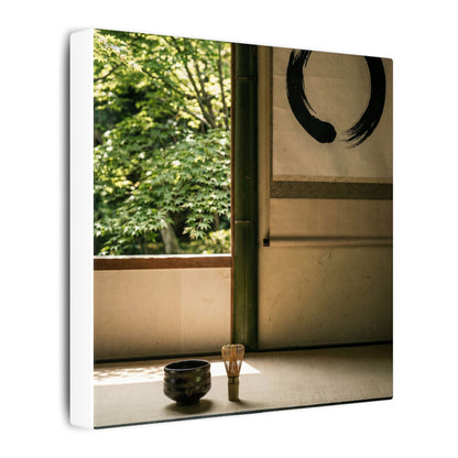 Tea Ceremony Enso Canvas Art | Serene Zen Art