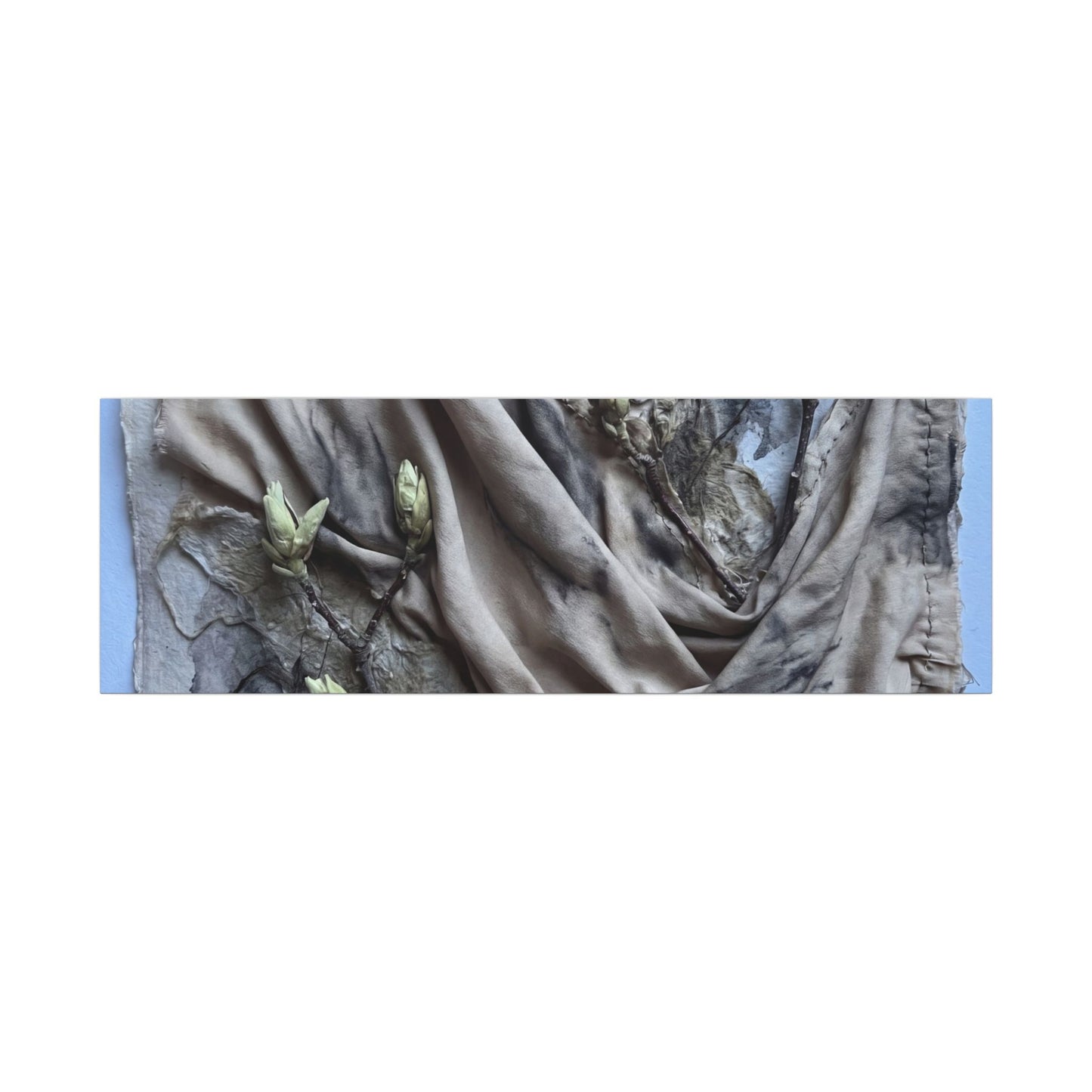 Japandi Silk Drape in Moonlight | Texture Canvas Art