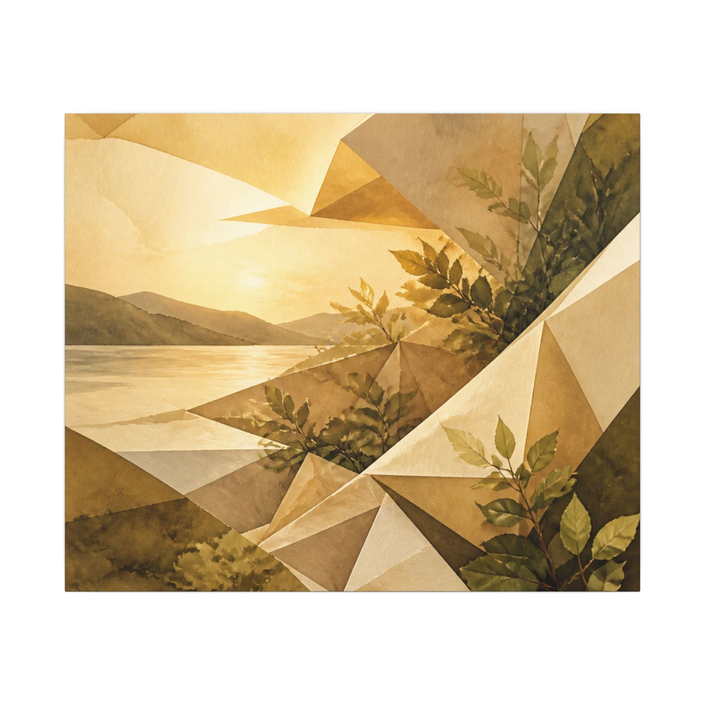 Golden Hour Paper Fold Canvas Art - Japandi Ma