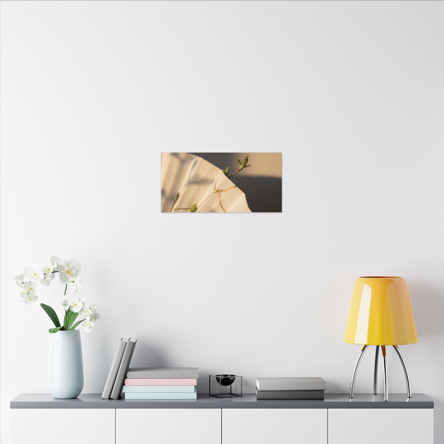 Paper Fold Gold Vein Canvas Art | Healing Kintsugi Art