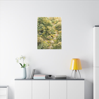 Datsuzoku Stone Lantern Canvas Art - Japandi Watercolor