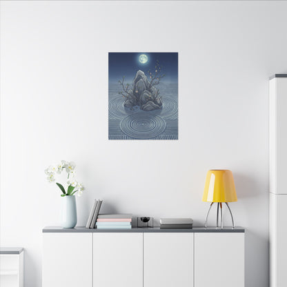 Spring Rock Garden Ukiyo E Inspired Canvas Art | Tranquil Decor