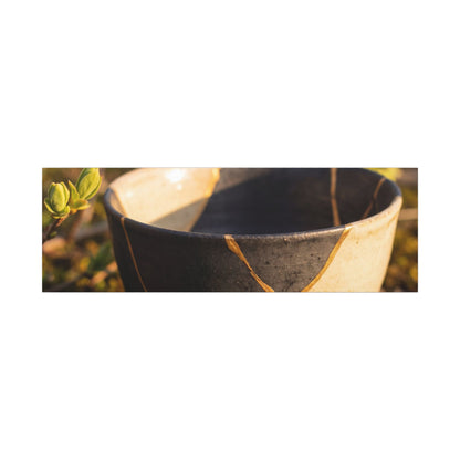 Seijaku Broken Pottery Canvas Art - Kintsugi Gold Repair