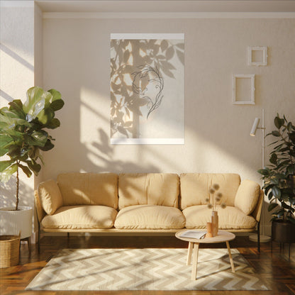 Warm Shoji Screen Canvas Art - Minimal Line Japandi
