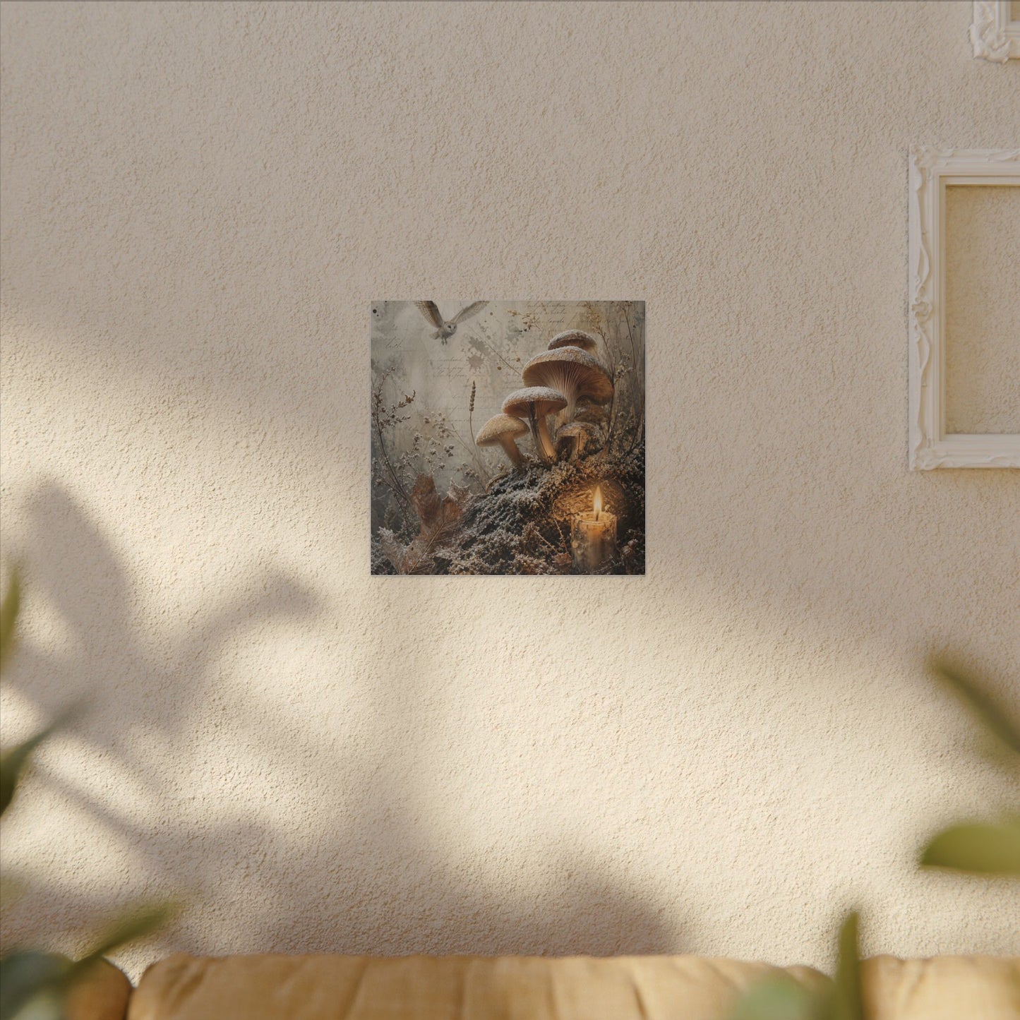 Wild Mushrooms Texture Canvas Art | Elegant Japandi Art