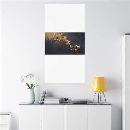 Spring Incense Smoke Gold Vein Canvas Art | Healing Decor
