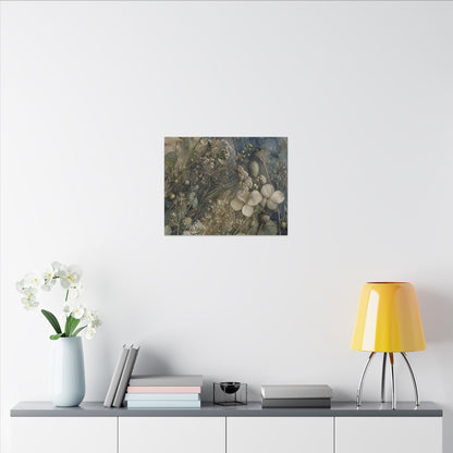 Japandi Dried Flowers in Moonlight | Watercolor Canvas Art