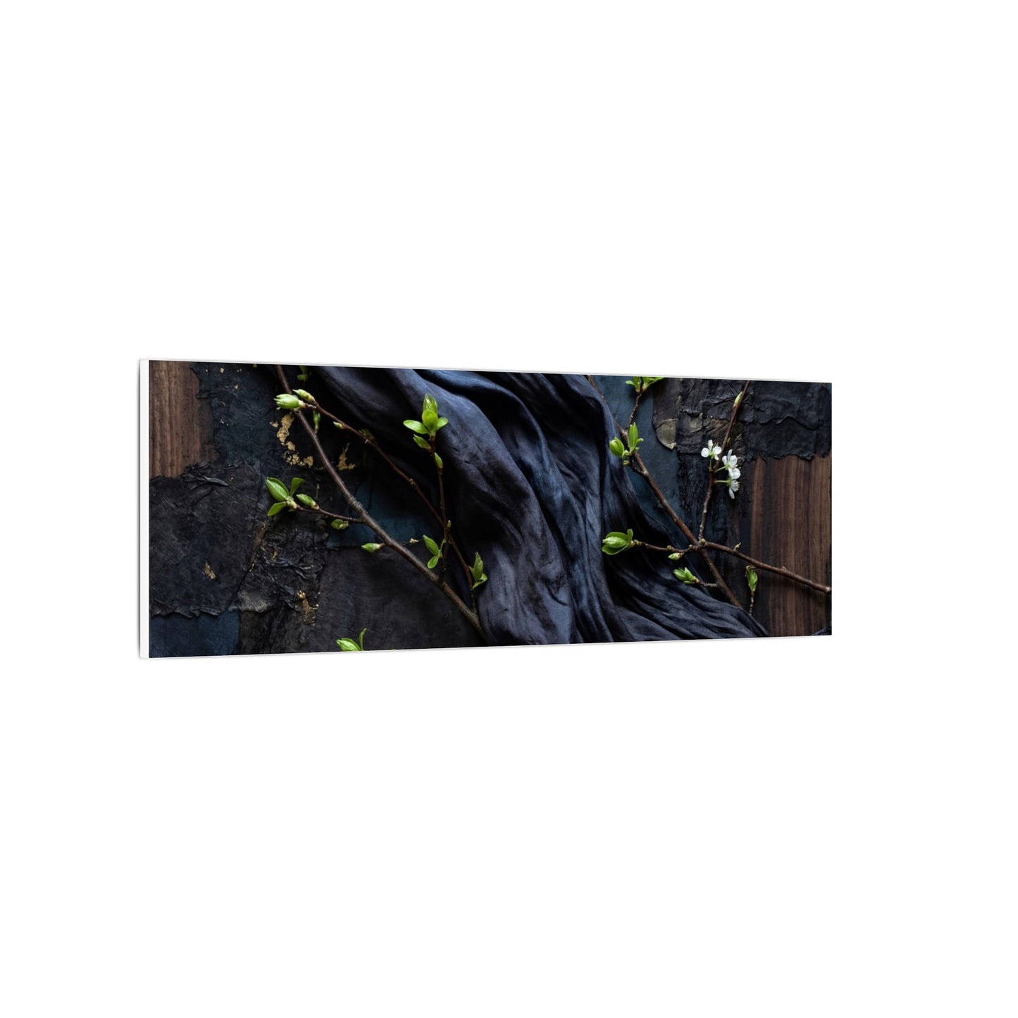 Spring Silk Drape Dark Texture Canvas Art | Atmospheric Decor