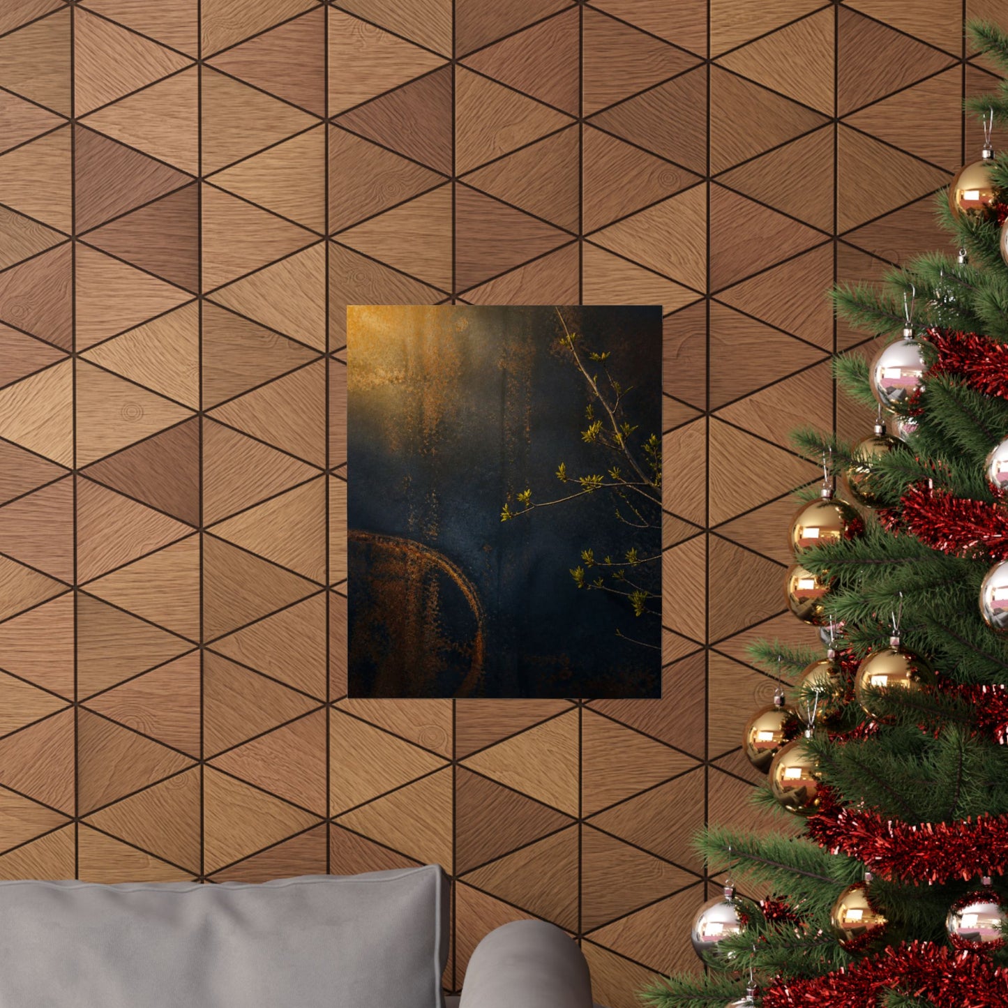 Golden Hour Rust Patina Wall Art Print - Dark Japandi Ma