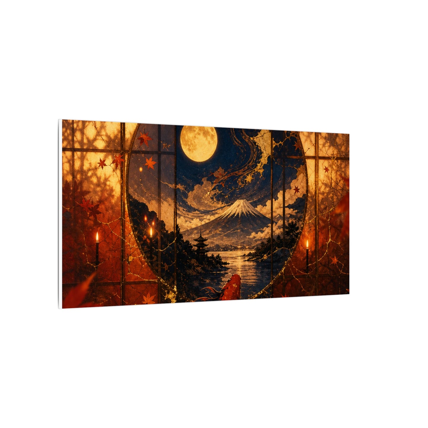 Beautiful Shoji Screen Canvas Art - Gold Vein Kintsugi
