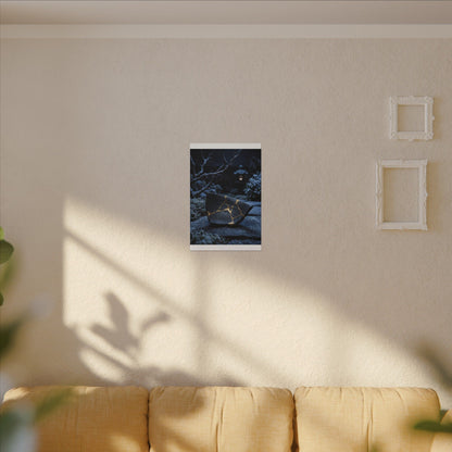 Moonlit Garden Winter Canvas Art | Kintsugi Artful Design