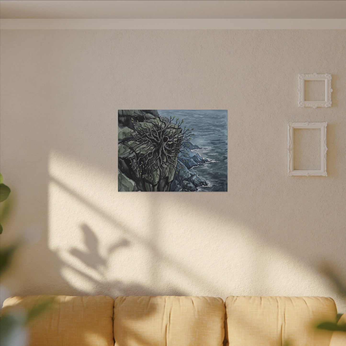 Pine Tree Spring Canvas Art | Japandi Neutral Design