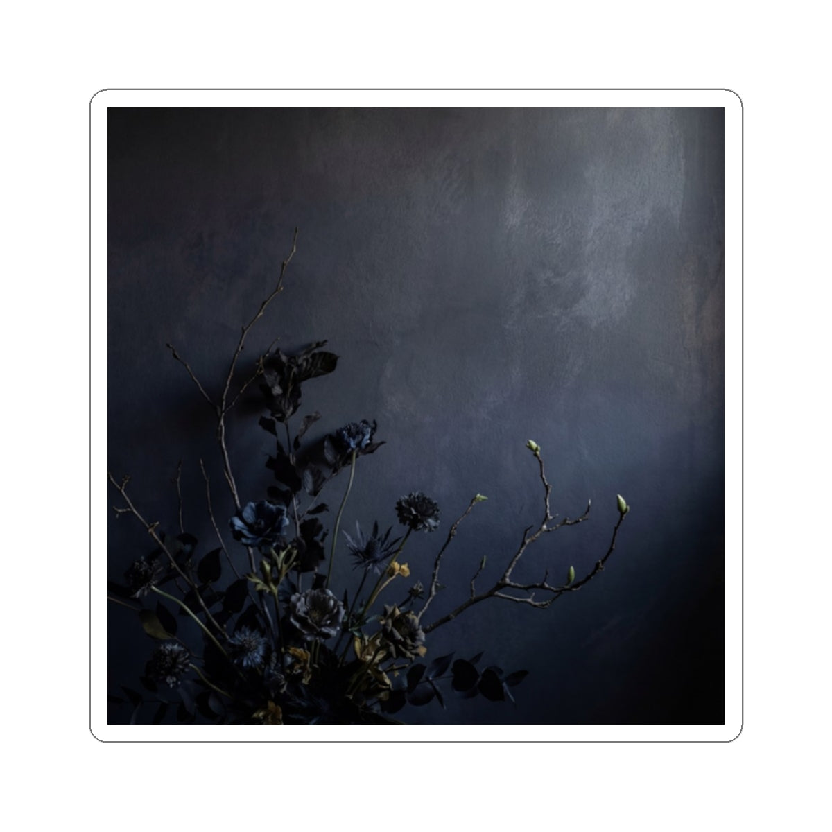 Dried Flowers Sticker | Spring Dark Japandi Shadow Zen Art Art Print