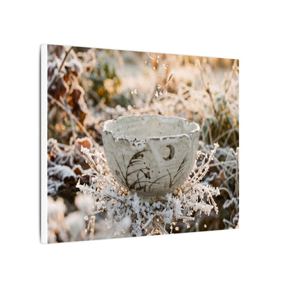 Japandi Ceramic Bowl in Golden Hour | Japanese Pattern Canvas Art