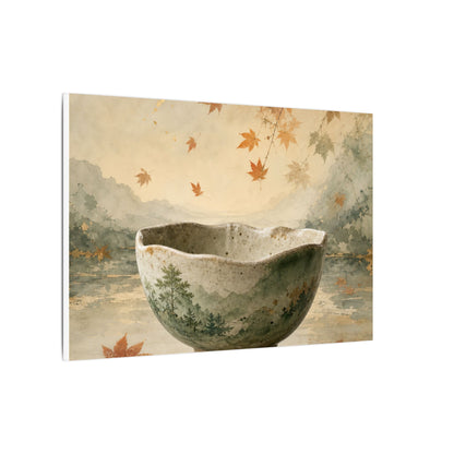 Autumn Ceramic Bowl Watercolor Canvas Art | Cozy Decor