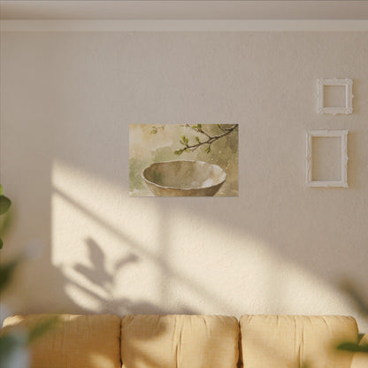 Warm Ceramic Bowl Canvas Art - Watercolor Japandi