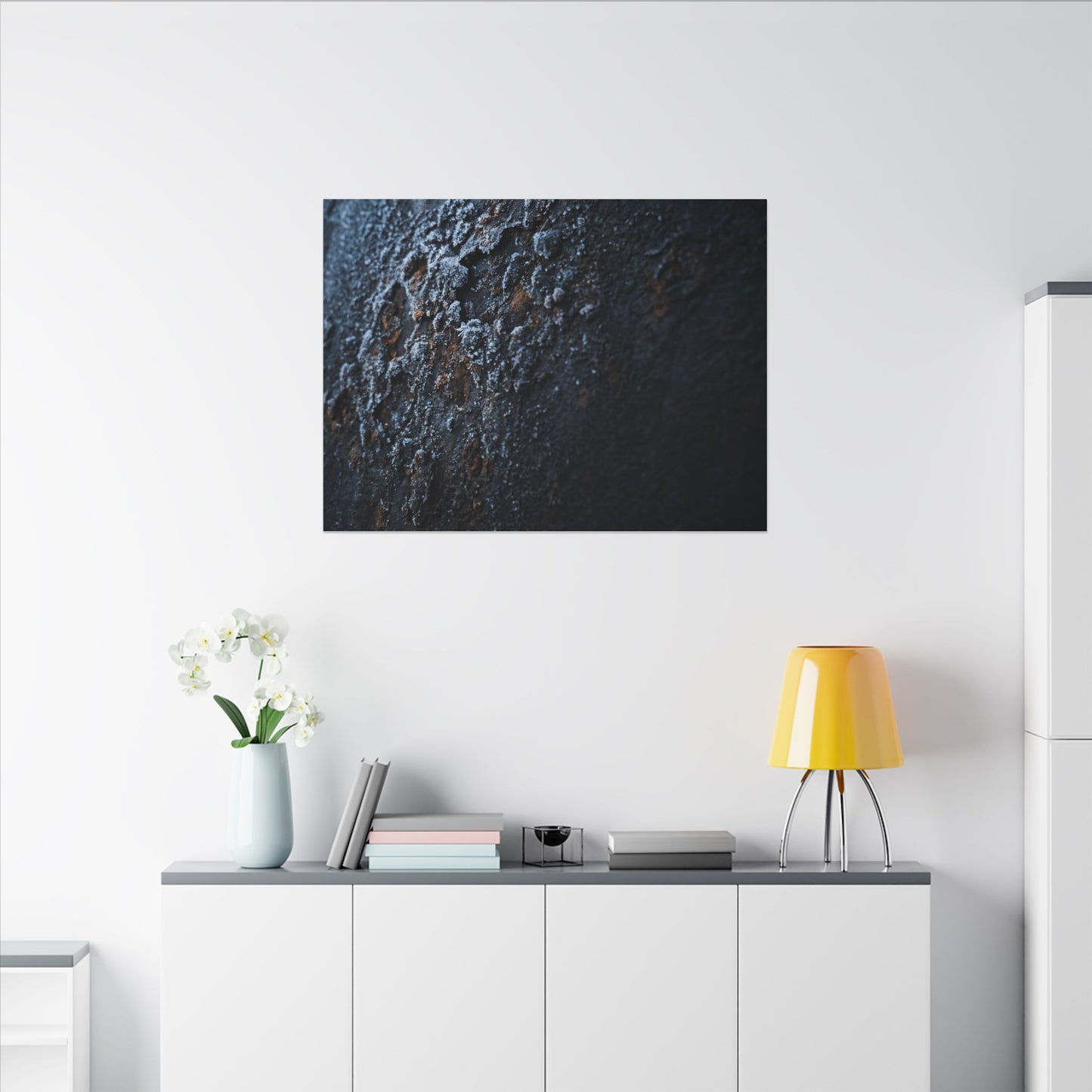 Rust Patina Canvas Art | Winter Dark Japandi Shadow Zen Art