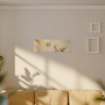 Japandi Paper Fold in Golden Hour | Watercolor Canvas Art