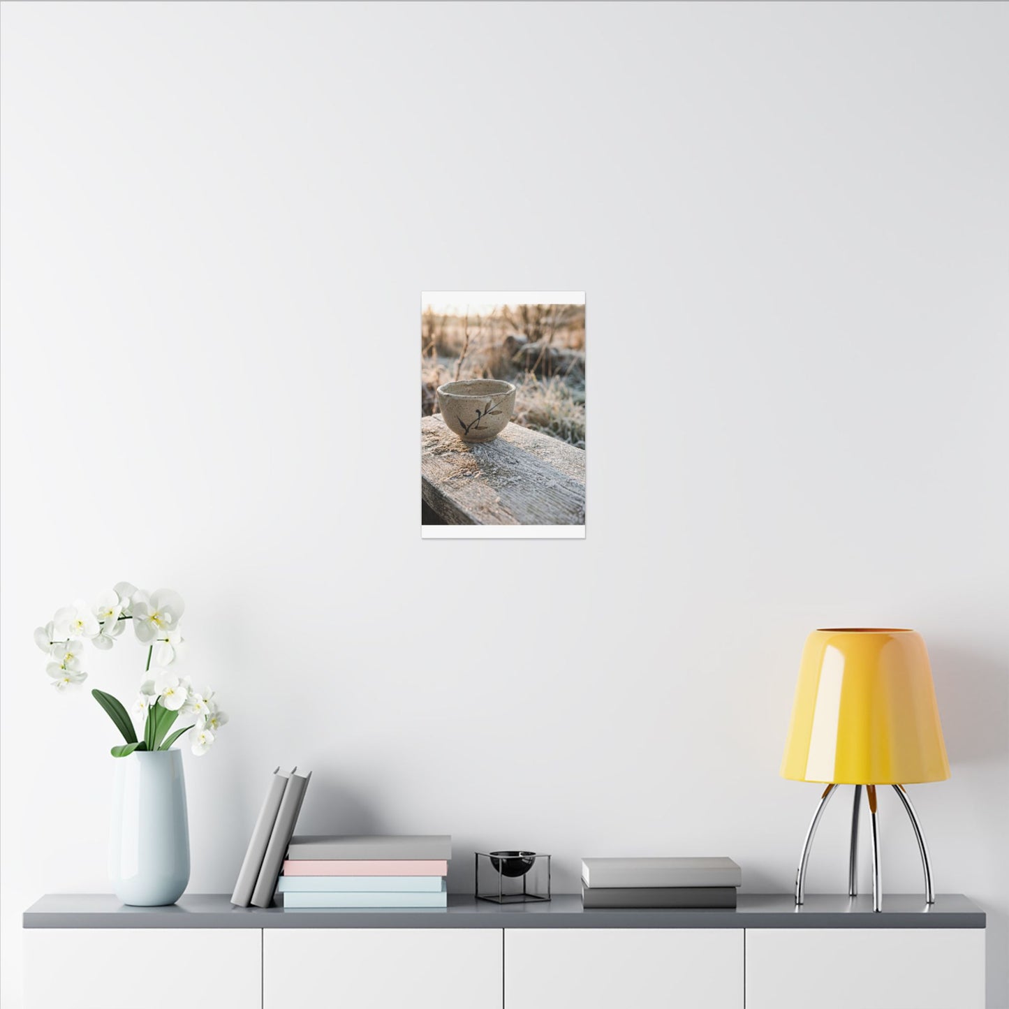 Golden Hour Ceramic Bowl Canvas Art - Japandi Ma