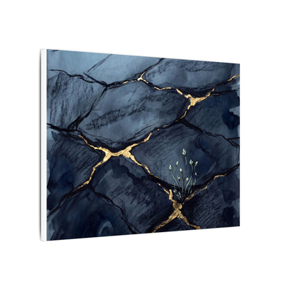 Mono No Aware Cracked Earth Canvas Art - Dark Japandi Charcoal Ink