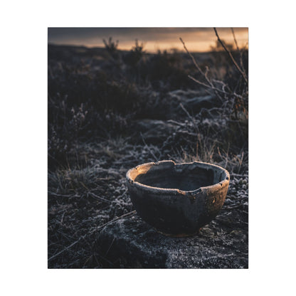 Kanso Ceramic Bowl Canvas Art - Dark Japandi Dark Texture