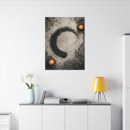 Candlelight Ink Brushstroke Canvas Art - Zen Ma