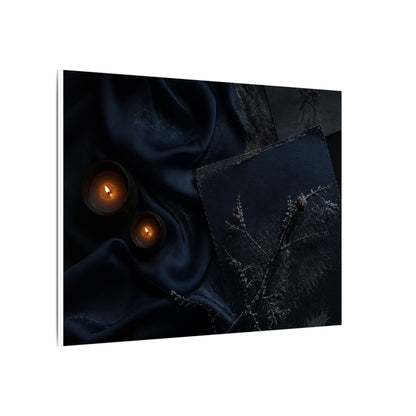 Candlelight Silk Drape Canvas Art - Dark Japandi Kanso