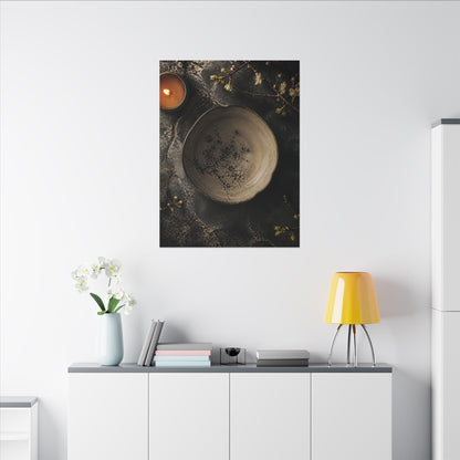 Ceramic Bowl Spring Canvas Art | Japandi Earthy Design