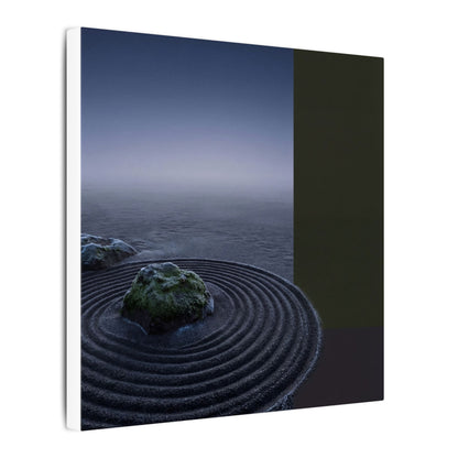 Ma Rock Garden Canvas Art - Dark Japandi Moody Minimal