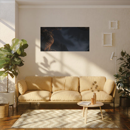 Bold Pine Tree Canvas Art - Shadow Zen Dark Japandi