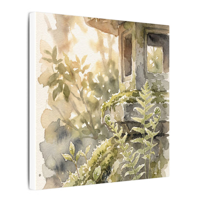 Earthy Stone Lantern Canvas Art - Watercolor Japandi