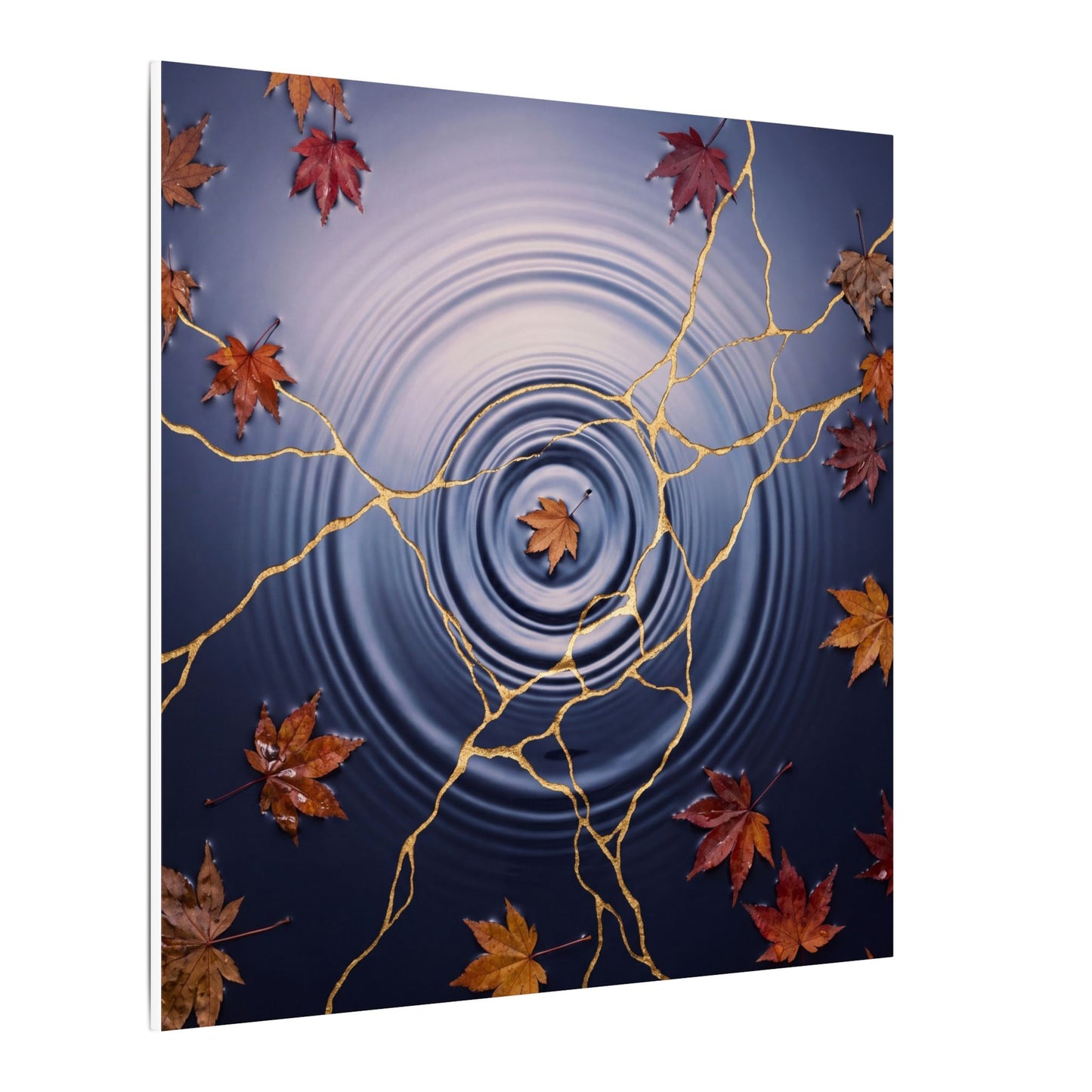 Kintsugi Water Ripple in Dawn | Gold Vein Canvas Art