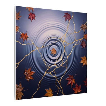 Kintsugi Water Ripple in Dawn | Gold Vein Canvas Art