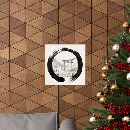 Spring Torii Gate Enso Wall Art Print | Calm Decor