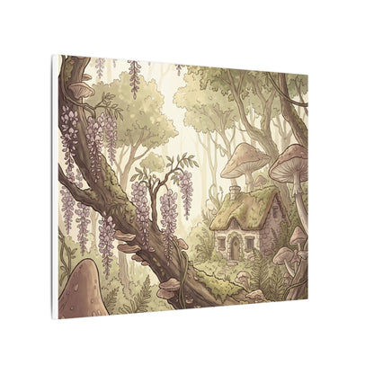 Summer Wisteria Mushroom Illustration Canvas Art | Enchanting Decor