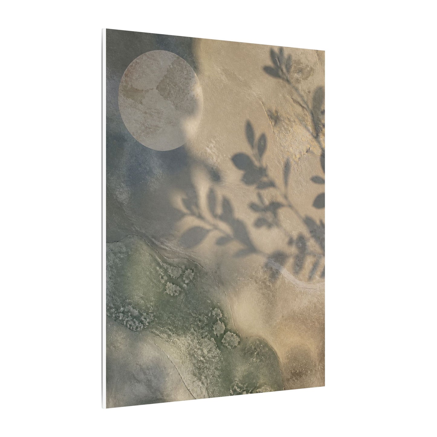 Japandi Shadow Play in Moonlight | Texture Canvas Art
