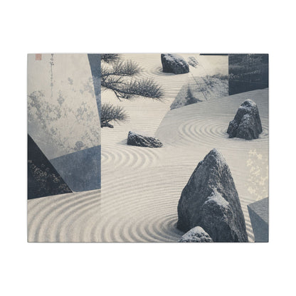 Seijaku Rock Garden Canvas Art - Zen Ukiyo E Inspired