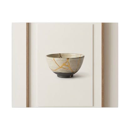 Kintsugi Charcoal Canvas Art