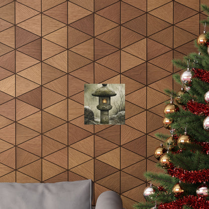 Cozy Stone Lantern Wall Art Print - Texture Japandi