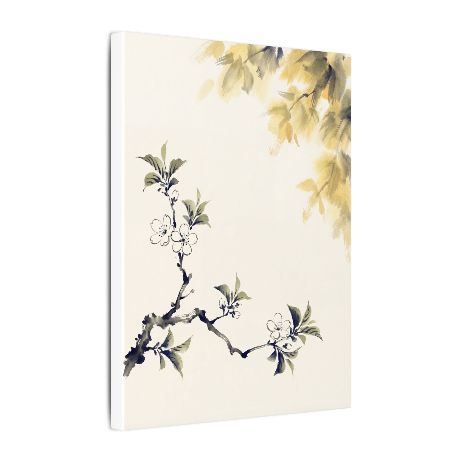 Kanso Cherry Blossom Canvas Art - Zen Sumi E Art Print