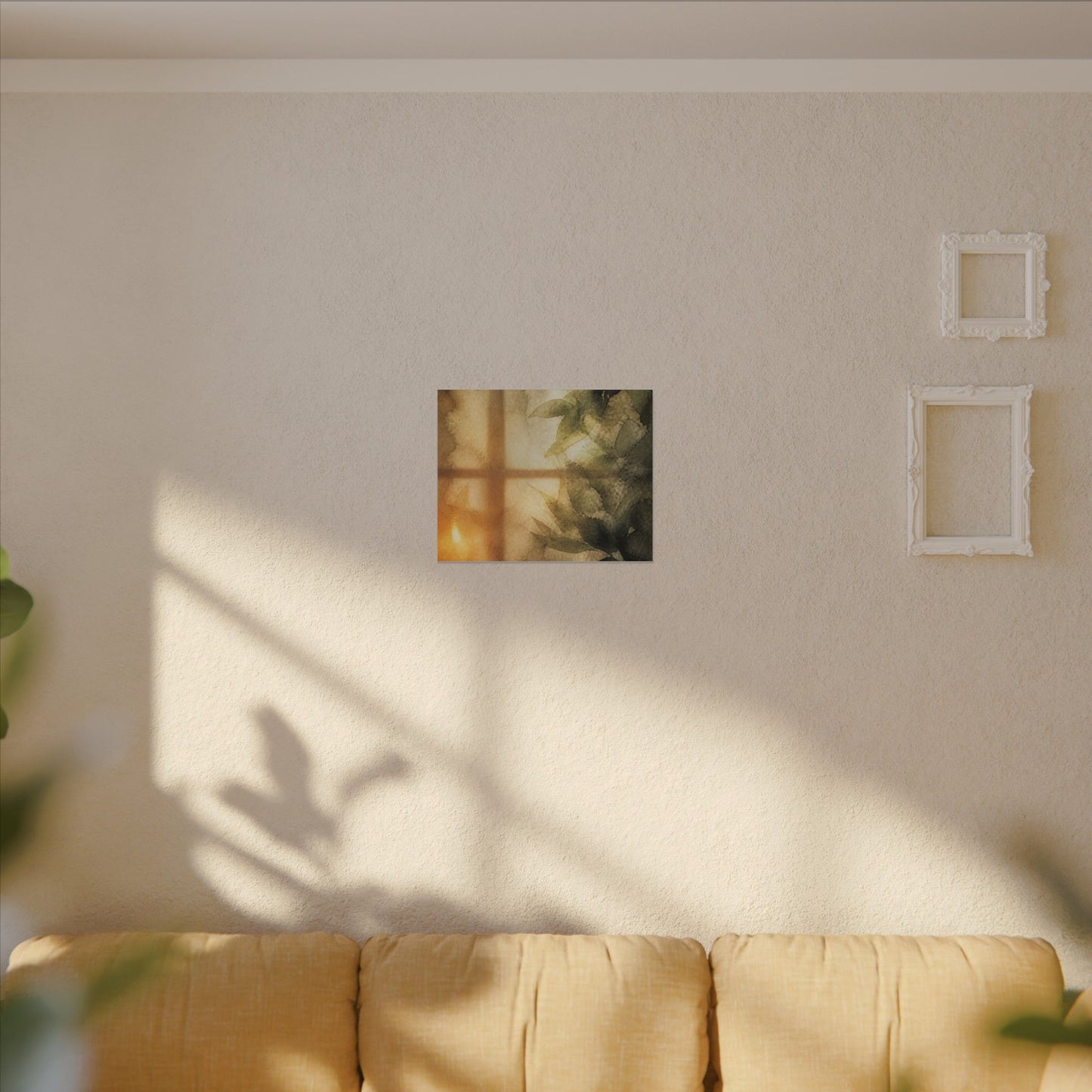 Cozy Shoji Screen Canvas Art - Watercolor Japandi