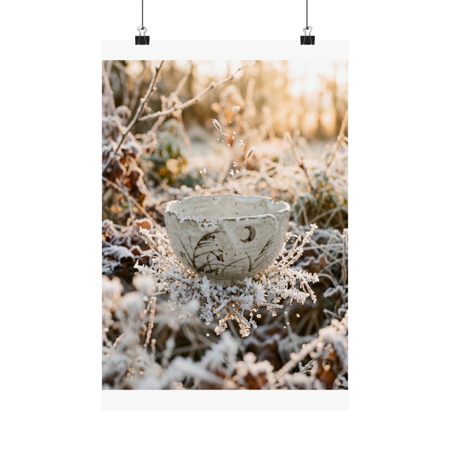 Golden Hour Ceramic Bowl Wall Art Print - Japandi Kanso