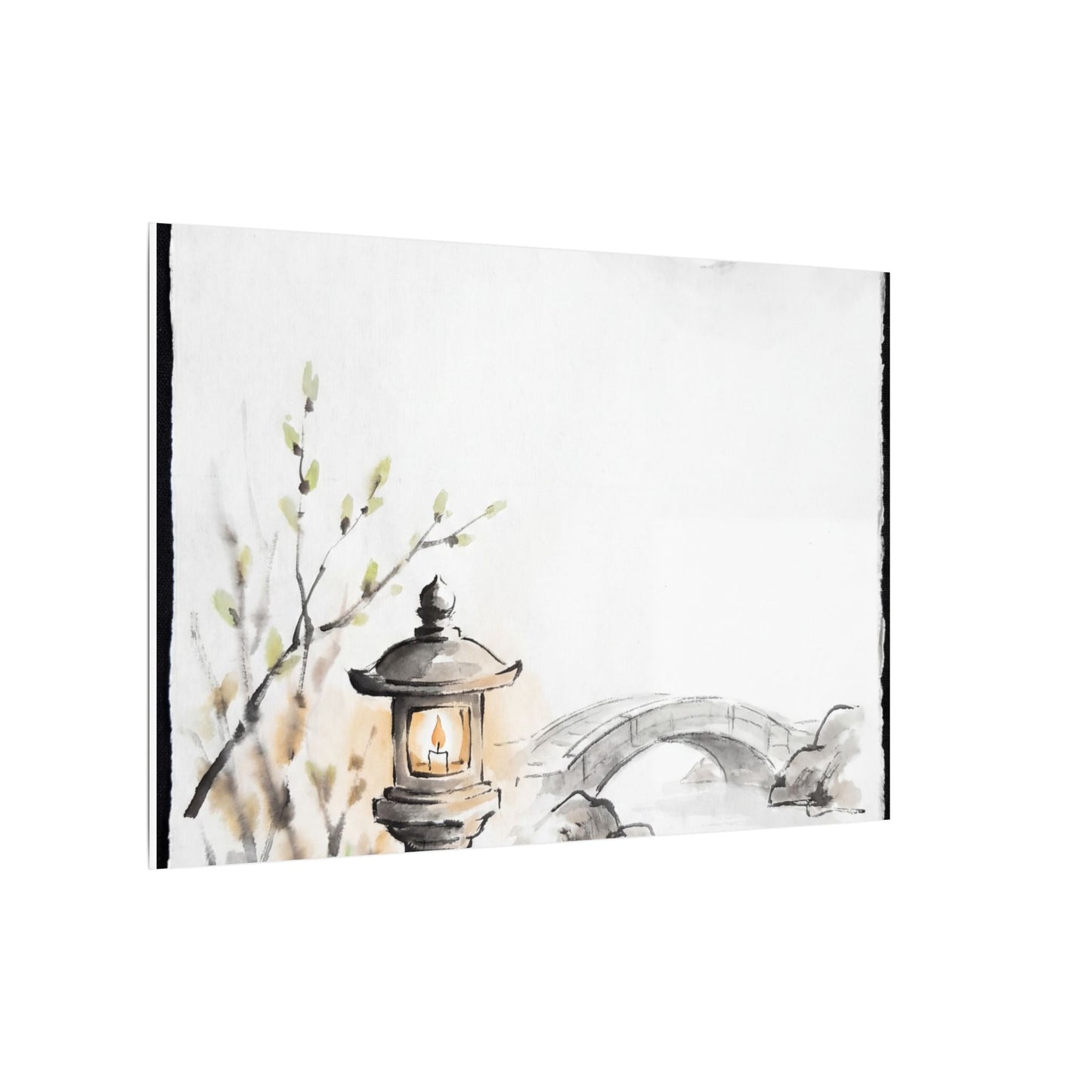 Moonlit Garden Spring Canvas Art | Zen Contemplative Design