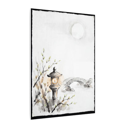Moonlit Garden Spring Canvas Art | Zen Contemplative Design