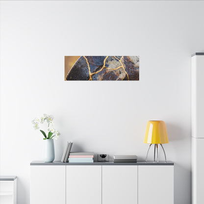 Fukinsei Rust Patina Canvas Art - Kintsugi Gold Repair