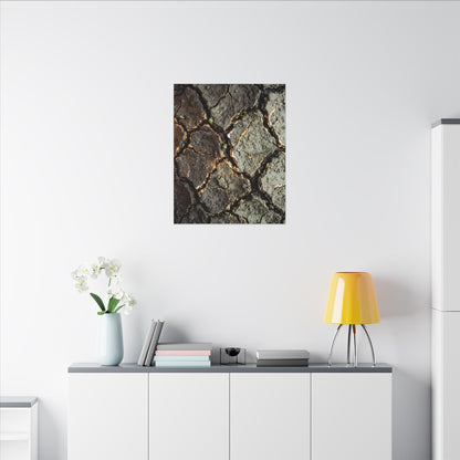 Earthy Cracked Earth Canvas Art - Japanese Pattern Japandi