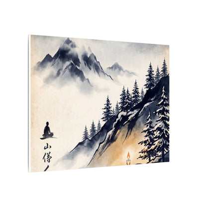 Mountain Mist Canvas Art | Winter Zen Ukiyo E Inspired Art