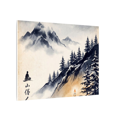 Mountain Mist Canvas Art | Winter Zen Ukiyo E Inspired Art