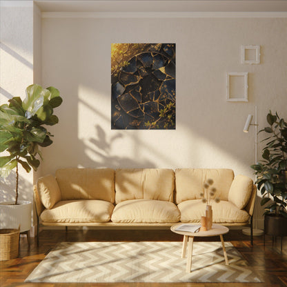 Golden Hour Broken Pottery Canvas Art - Kintsugi Ma